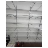 Glass shelves with metal brackets. 6 shelves that