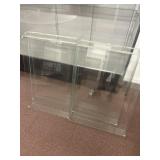 4 plastic display case fronts. 9.5 in by 32 in.