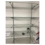 Glass shelves with metal brackets. 5 shelves that