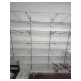 Glass shelves with metal holders. 5 shelves that