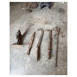 Antique hand tools used for farming and