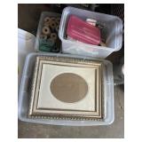 Various picture frames, wire, and miscellaneous