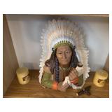 Indian statue and candles