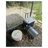 Buckets , Coleman cooler, extension cords, bucket