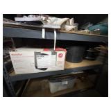 GE electric roaster, large metal pot and crock