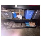 Items on bottom two shelves. Includes picture