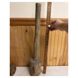 Antique Primitive Wooden Potato Masher 24inch