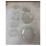 vintage pressed glass decorative serving dishes