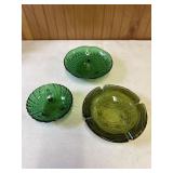 Anchor Hocking Oyster and Pearl Forest Green
