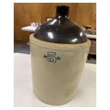 Western Vintage 5 gallon stoneware jug, hairline
