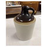 Unmarked stone ware jug, 1 gallon, hole and
