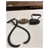 Vintage flat irons and tongs