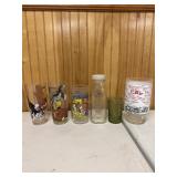 Looney Tunes character glasses, Flintstone glass,
