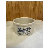 vintage Lambrecht's Butter stoneware crock