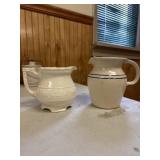 Vintage Stoneware pitcher & ceramic pitcher