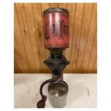 antique tin and cast iron wall-mounted coffee