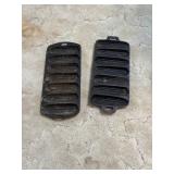 2 unmarked cast iron