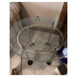 Glass and brass end table