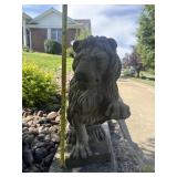 Concrete lion statue