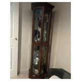 Curio cabinet with 3 glass shelves. Contents not