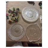 Seven serving trays. 4 are glass and 3 are
