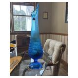 Vintage fenton blue swung vase