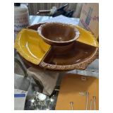 USA 'Harvest' Ceramic Chip and Dip Serving Set
