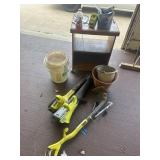 Ryobi leaf, blowers and weedeater, planters, and
