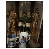 All Elvis decor on shelf. Includes two bottles of