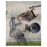 Lot of antique cast-iron well pump, antique