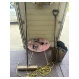 *Misc, lot with table, broom, shovel, and other