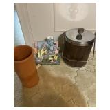 Vintage ice bucket and other