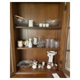 3 shelves of glass