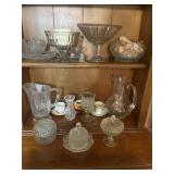 2 shelves of glass