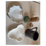 Vintage milk, glass drink dishes with *Misc,