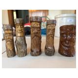 Antique hand carved wooden figures