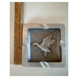 vintage Bruce Fox crafted duck ashtray made of