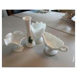 Misc. milk glass gravy boat