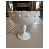Vintage Indiana Glass White Milk Glass Compote