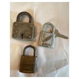 Antique Locks - lot of 3