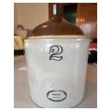 Western Stoneware Two Tone Crock Jug 2 Gallon