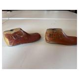 Antique wooden shoe last set of two