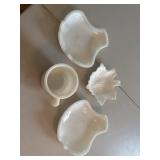 Vintage milk glass pieces