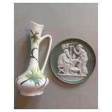 Antique Wedgewood wall hanger and vase