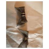 vintage silver mesh bow clips