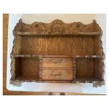 Antique wall hanger with drawers and shelves