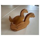 Vintage wooden duck napkin holder