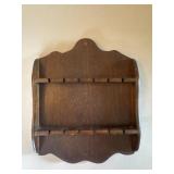 Antique wooden wall hanging spoon rack