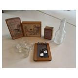 Sarahï¿½s attic wood blocks and misc glass
