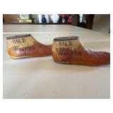 Antique wooden shoe last set of two